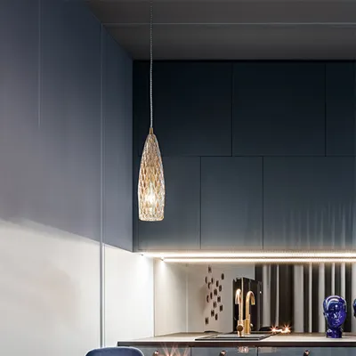 Zdjęcie produktu dla Flut Gold 1 Light E27 Współczesny żyrandol metalowy