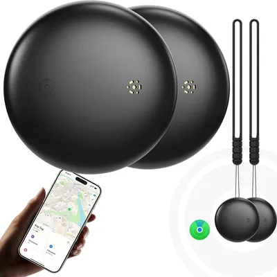 Produktbild von Objektortungsgeräte – 2er-Pack Smart Air Tracker Tags, kompatibel mit der „Wo ist?“-App (nur iOS 14.5+), weltweite Ortung, austauschbare Batterie, Tracker für Schlüssel, Koffer, Taschen und mehr