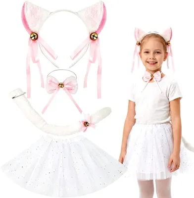 Obrázok produktu pre Sada kostýmu mačky, doplnky na Halloween, 3-dielna, vhodná na kostýmové párty