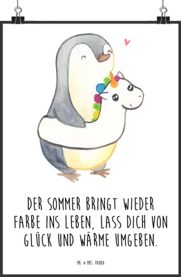 Produktbild von Mr. & Mrs. Panda Bild Sommerfarben DIN A1 - Weiß - Geschenk, wanddeko, Sommerferien Abschiedsgeschenk, Wanddekoration, Inspiration, Summer Vibes, Sommergefühle, Strand