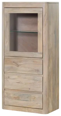 Produktbild von MASSIVMOEBEL24 Vitrine Mango 70x40x145 weiß lackiert TORONTO #308