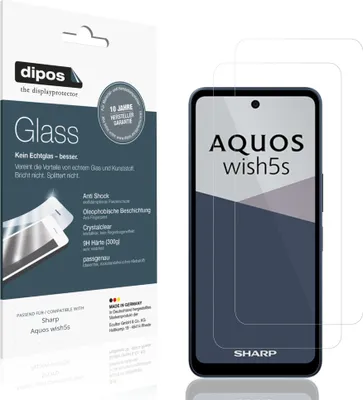 Produktbild von 2x Schutzfolie für Sharp Aquos wish5s - Anti-Shock 9H Folie dipos Glass Kunststoffglas