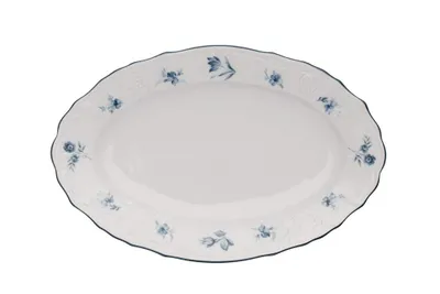 Obrázek produktu pro Thun 1794 Mísa oválná, 34 cm, český porcelán, Bernadotte, modré růžičky, Thun