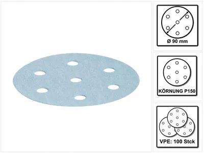 Productafbeelding van Festool STF D90/6 Slijpschijven granaat P150 GR / 100 stuks ( 497368 )