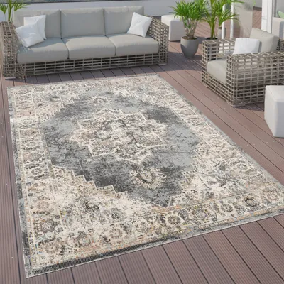 Produktbild von In- und Outdoor-Teppich, Kurzflor Mit Orient Design In versch. Farben und Größen Grösse 160x230 cm
