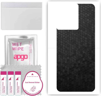 Produktbild von apgo Rückseite Schutzfolie, Skin, kompatibel mit OnePlus Ace, Hinten Displayschutzfolie aus Vinylfolie, kratzfest, einfache Montage - Schwarze Honigwabe