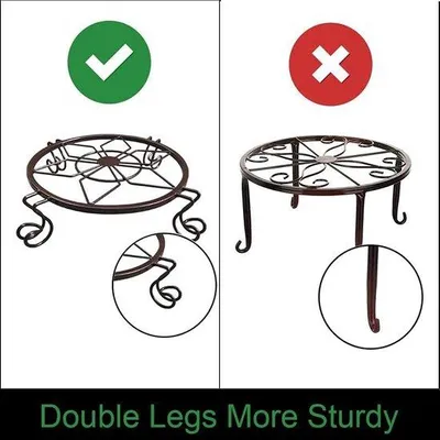 Image de Support à fleurs robuste avec structure métallique et roulettes