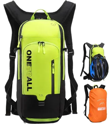 Image de Sac à dos de vélo de 12 litres, imperméable, vert, avec protection contre la pluie, pour femmes et hommes