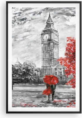 Produktbild von Gerahmtes Poster - Schwarzer Rahmen - London Bus - 61x91,5 cm - Wand Bild - Wanddeko - Wandbilder - Kunstposter - Wandposter - Bilderrahmen - Bilder - Kunstdruck - Wandbild - P2BPA61x91-3866