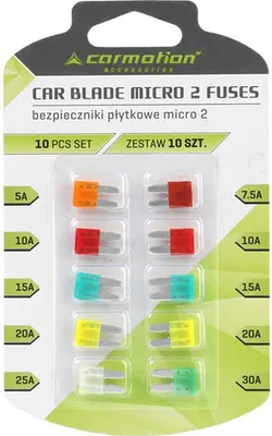 Produktbild von myshopX KFZ-Sicherungen MICRO 2 Flachsicherungen 9mm, 10 Stück 5A bis 30A, Set mit 1x5A, 1x7.5A, 2x10A, 2x15A, 2x20A, 1x25A, 1x30A