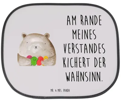 Produktbild von Mr. & Mrs. Panda Sonnenblende Auto Bär Gefühl - Grau Pastell - Geschenk, Wahnsinn, Teddy, saugnapf sonnenschutz, Durchgedreht, hitzeschutz, autofenster, Verrückt