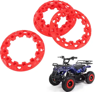 Obrázek produktu pro 4 kusy 6 palců ATV kryt kola ochrana náboje dekorativní plastové pneumatiky dekorativní ochrana ráfku univerzální pro motokáry červená
