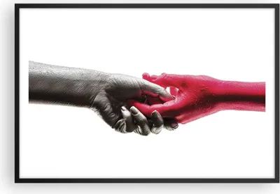 Produktbild von Gerahmtes Poster - Schwarzer Rahmen - Hilfe Hände Symbol - 91,5x61 cm - Wand Bild - Wanddeko - Wandbilder - Kunstposter - Wandposter - Bilderrahmen - Bilder - Kunstdruck - P2BAA91x61-4483