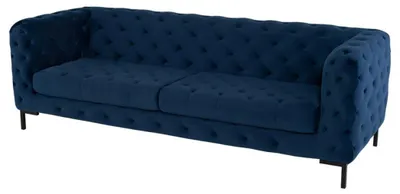Produktbild von Blaue Textil Chesterfield Sofa Couch Polster Stoff Leder Couchen Neu 3 Sitzer