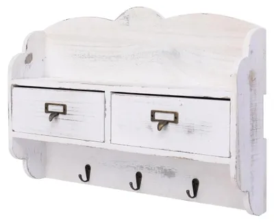 Produktbild von Wandgarderobe Weiß 50 x 10 x 34 cm Holz