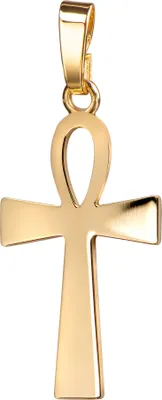 Produktbild von Goldkreuz Kreuz-Anhänger Henkelkreuz Ägyptisches Kreuz in Hochglanz poliert für Damen, Herren und Kinder als Kettenanhänger 585 Gold 14 Karat + Schmuck-Etui