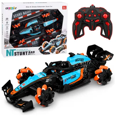 Immagine prodotto di Auto RC telecomandata con rotazione a 360°, 4 ruote motrici, luci fumose, 1:10