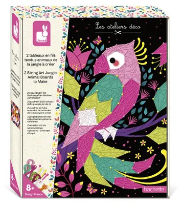 Produktbild von Janod Bastelset String Art Dschungel Tiere - Kreatives Hobbyset