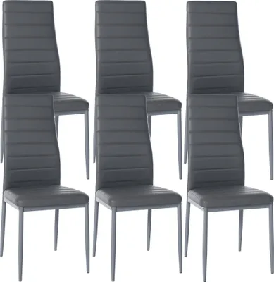 Produktbild von 6er Set Esszimmerstühle Mayfair, Farbe:schwarz, Grundmaterial:Kunstleder