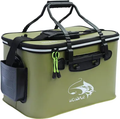 Productafbeelding van Opvouwbare Visbak - Visemmer Multifunctioneel - Outdoor Vissen - Stevig EVA Materiaal - 38 Liter - Legergroen