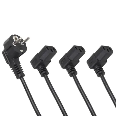 Produktbild von 3x Maclean-Netzkabel abgewinkelt 3-polig EU-Stecker 3 m MCTV-854