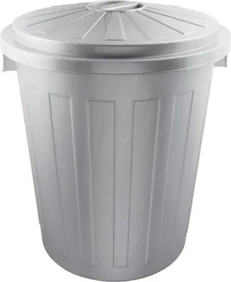 Produktbild von Praktische Kunststoffeimer mit Deckel - 50 Liter - Silber