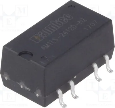 Obrázek produktu pro 1x Měnič: DC/DC, Vstupní napětí: 21,6 ÷ 26,4 V, Výkon: 1 W, Výstup: -12 VDC, Typ: AM1LS-2412D-NZ, Měnič DC/DC