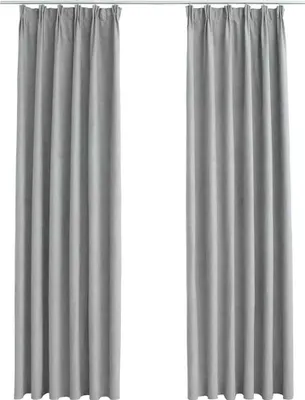 Produktbild von vidaXL Verdunkelungsvorhänge mit Haken 2 Stk. Grau 140x245 cm