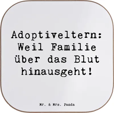 Produktbild von Mr. & Mrs. Panda PErsonalisierte Bierdeckel Adoptiveltern Liebe - Weiß - Geschenk, handgemacht, untersetzer personalisiert, Familie, Handarbeit, Glück, elterliche