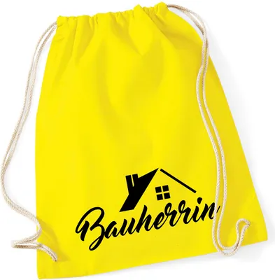 Produktbild von Huuraa Turnbeutel Bauherrin 12 Liter Yellow Baumwolle Rucksack Geschenkidee