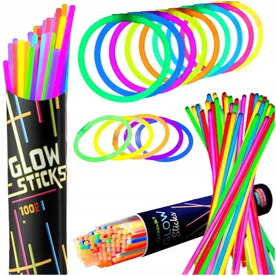 Produktbild von Dionizos Leuchtstäbe 100 Stück – Fluoreszierende Knicklichter für Partys, Festivals & Deko – Leuchtarmbänder & Stäbe in bunten Farben