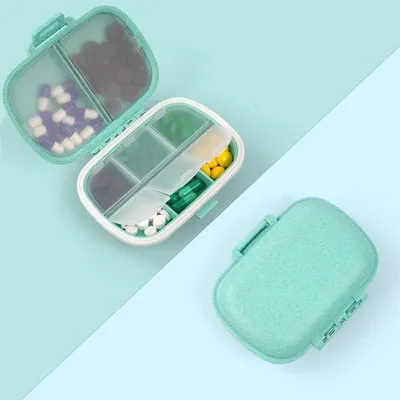 Produktbild von Famanu Pillendose Organizer mit 8 Fächern - Tragbare Medikamentenaufbewahrung für Vitamine und Supplemente