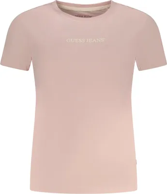 Produktbild von Rosa Damen T-Shirt aus Baumwolle mit Logo-Print und Rundhals