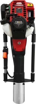 Obrázek produktu pro MonsterShop T-Mech čtyřtaktní zatloukač sloupků 2.0, zatloukač sloupků, vrtací kladivo, stavba plotů, pneumatické kladivo, 900 W, 1,2 k