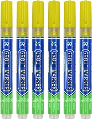 Zdjęcie produktu dla INF 6 szt. Żółty marker do fug - Wodoodporny pisak do renowacji fug