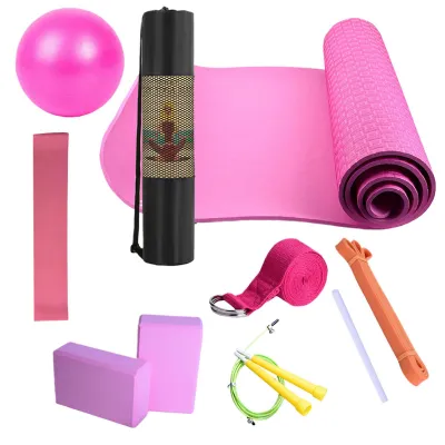 Image de Kit de yoga pour débutants, comprenant un tapis et des blocs