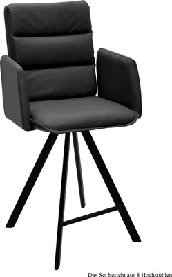 Produktbild von Thekenstuhl drehbar (8er-Set) Diahann 52x109x60 Schwarz/Anthrazit