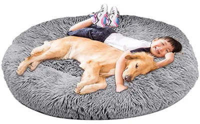 Image de Lit orthopédique XXL, lavable, de couleur grise, pour grands chiens