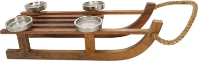 Produktbild von Dekoschlitten mit 4 Kerzenhaltern für Adventsgesteck, Adventsdekoration, (HxBxT) ca. 11 x 20 x 41 cm