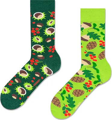 Produktbild von Damensocken "Im Wald", Größe 36-40, bunte Socken mit lustigem Muster