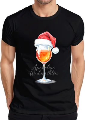 Produktbild von Aperolige Weihnachten Aperol Spritz Cocktail Geschenk Party Bar Herren T-Shirt, Schwarz, S