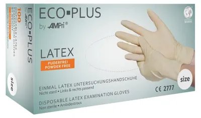 Produktbild von Eco-Plus - Latex-Untersuchungshandschuh - M - 100 Stk.