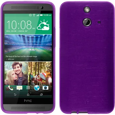 Produktbild von PhoneNatic Case kompatibel mit HTC One E8 - lila Silikon Hülle brushed + 2 Schutzfolien