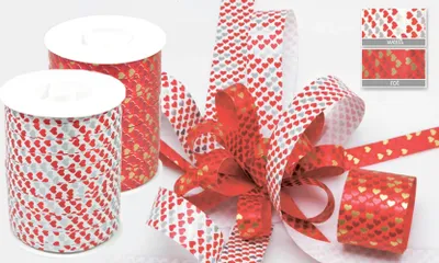 geschenkband rolle ringelband polyband 10mm kräuselband herzen