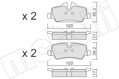 Produktbild von METELLI Bremsbeläge Satz Hinten Bremsklötze für MINI Schrägheck (F56) 22-1014-0