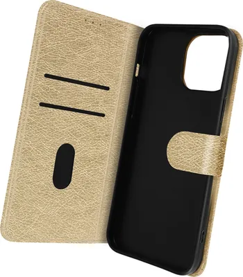 Produktbild von Avizar, Kunstleder-Klappetui mit Standfunktion für Apple iPhone 14 Pro Max, Gold