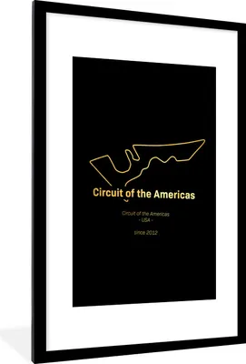 Produktbild von MuchoWow® Gerahmtes Poster Amerika - F1 - Rennstrecke 60x90 cm - Poster mit Schwarzem Bilderrahmen Wandposter Rahmen Foto Bilder - Dekoration - Wandposter Wohnzimmer - Hochwertig