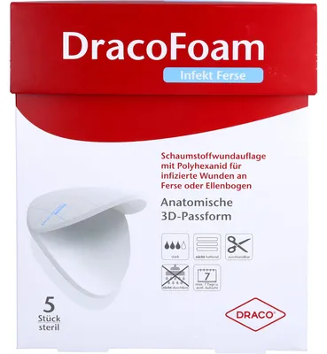 Obrázek produktu pro DracoFoam Infect Heel Pěnový obvaz na infikované rány, 5 ks VER