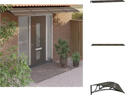 Immagine prodotto di vidaXL Tettoia per porte nera 400x80 cm in policarbonato - Tende da sole
