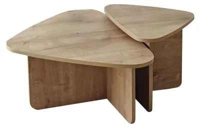 Image de CALICOSY - Lot de 2 tables basses formes triangles aux bords arrondis L90/L60 cm - BALLARE